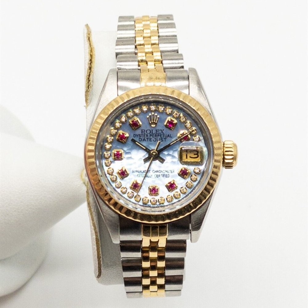 Rolex Ruby 18k Gold Womens Watch